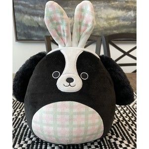 Squishmallow 8" Nathaniel Cocker Spaniel Dog Bunny Ears Easter Plush Retired